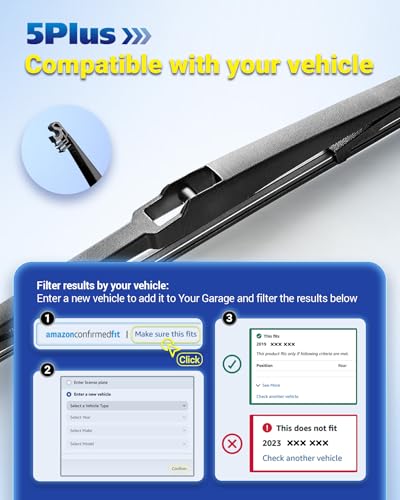 Image of 5 PLUS 16 inch Rear Wiper Blade Replacement for Lexus 2024-2010 RX350 /2024-2023 RX350h /2022-2010 RX450h BACK Windshield Wiper Blade,OEM Quality Original Equipment Replacement