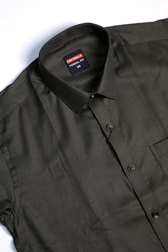 Image of Cotton Blend Formal Shirt for Men | Full Sleeve, Regular Fit, Button Down, Palin & Stylish Collared Neck | Breathable Lightweight Fabric for Office, College Meetings & Gathering