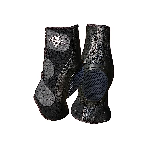 Professional's Choice Equine Ventech SlideTec Skid Rear Leg Boot | Prevents Burns During Sliding Stops | Pair | Short 10.5" | Black
