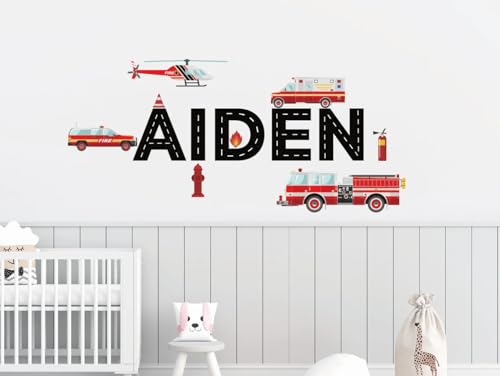Vinilo Decorativo Personalizado Camión de Bomberos miniatura 1