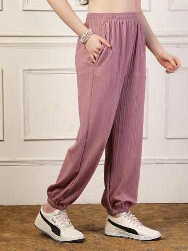 Image of UZARUS Women's Ultra-Soft Baggy Fit /Relaxed Fit Joggers with Side Pockets & Gripped Hem