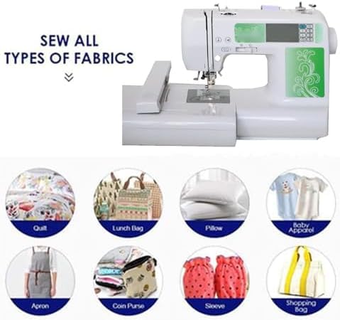 Macchina da ricamo automatica, touch screen LCD, 67 punti, 72 disegni, 10 lingue, filettatura senza sforzo per la decorazione domestica