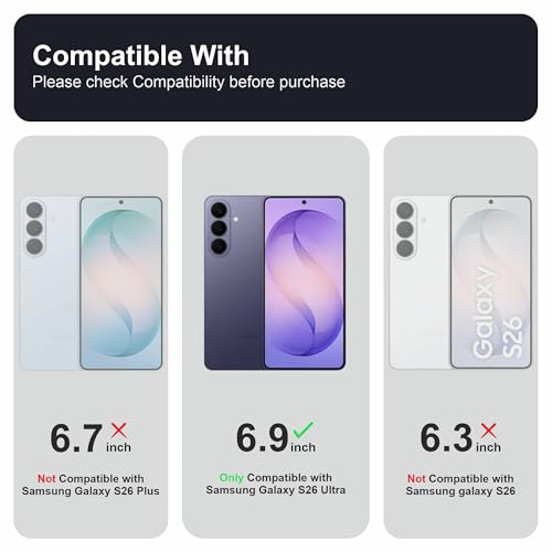 Image of Affix 2 Pack for Galaxy S26 Ultra Tempered Glass, Screen Protector Guard with Easy Fix Installation Tool, 9H Hardness Shatterproof, HD Clear Scratch Resistant