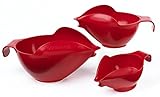 POURfect Mixing Bowls 1005 3pc Prep Set, 1-2-4 Cup, Empire Red