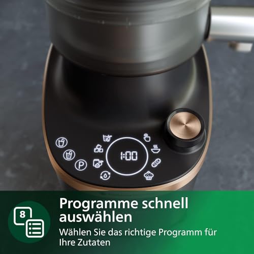 Philips Flip&Juice Hochleistungsmixer der 7000 Serie mit Entsaftermodul, Flip&Juice-Technologie, ProBlend Ultra, HomeID App, 8 Schnellauswahlprogramme, Schnellreinigungsfunktion (HR3770/10)