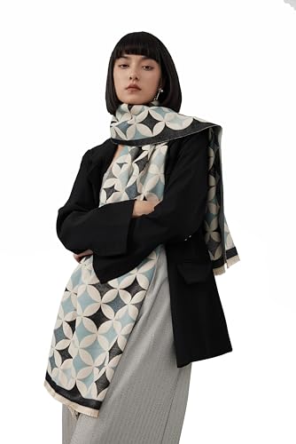 iCuviy Large Fashion Scarf Pashmina Shawls & Wraps for Women Extra Soft Cashmere Feel Throw Womens Cold Winter Scarfs for Wedding Dress Christmas Gift