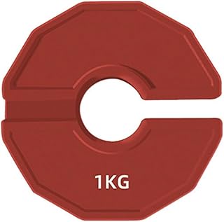 1 Pieza de Discos de Gimnasio Micro-Tipo, Discos de Peso Fraccionario de Goma, Discos de Peso Fraccionario, Cambio Adicional, Rojo, 1 Kg