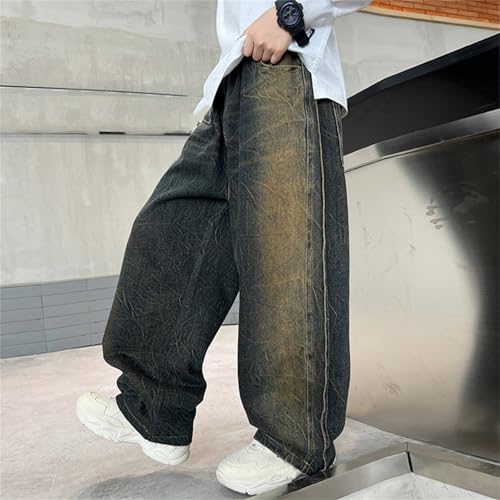 Pantalones vaqueros para niño de corte holgado y pierna recta estilo casual 3