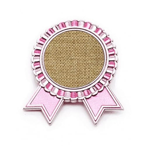 Broche rose en toile de jute motif illustration fraîche taille M pour veste et sac