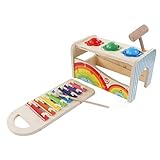 CFTGIW Hämmerndes, Hämmerndes Xylophon-Spielzeug, Pädagogisches Holz-Xylophon-Ballspielzeug für, und Mädchen, Spielzeug, Zwei Eins Macht Nur Xylophon, multifunktional. Xylophon, Nicht Auch