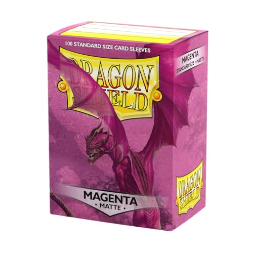 Dragon Shield | Standard Size Card Matte Sleeves | 100 CT - Smooth & Tough Premium TCG Sleeves | Compatible with Pokemon, Flesh & Blood, One Piece & Magic The Gathering | Magenta - Matte
