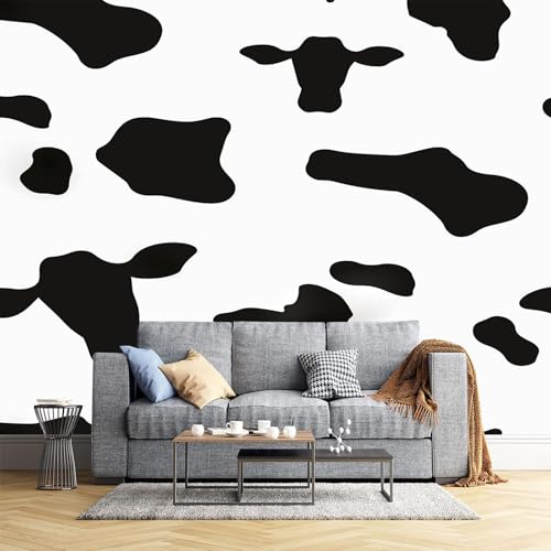 Papier peint panoramique vache mural JEDTAKCT grand format 400x280cm pour déco de salon
