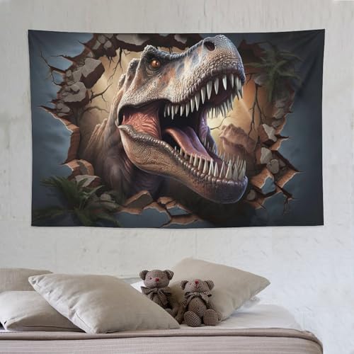 Tenture Tyrannosaure Rex 150×230cm tissu imprimé décoration murale