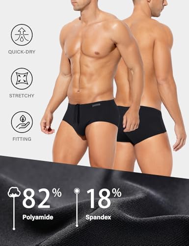 Casey Kevin Men's Classic Solid Swim Briefs Sexy Bikini Underwear Tan Through Full Coverage Swimwear3