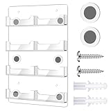 RattanView 8 Pocket Magnetic Business Card Holder Wall Mount Acrylic Multiple Card Display Stand Clear Sticker Display Rack Index Card Storage for Office Classroom Home