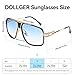 Dollger Square Aviator Polarized Sunglasses for Men Fashion 70s Disco Sun Glasses Cool Designer Sunglasses Shades