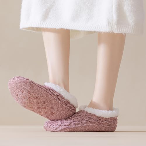 Image of Fuzzy Fluffy Slipper Socks with Grips for Women & Men for House