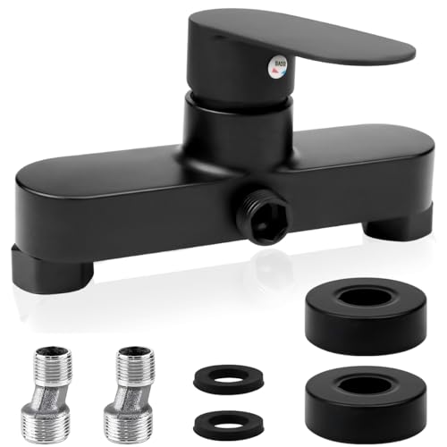 Mitigeur de douche noir, robinet de douche avec cartouche céramique, mitigeur de douche avec bouche G ½, mitigeur monocommande mural