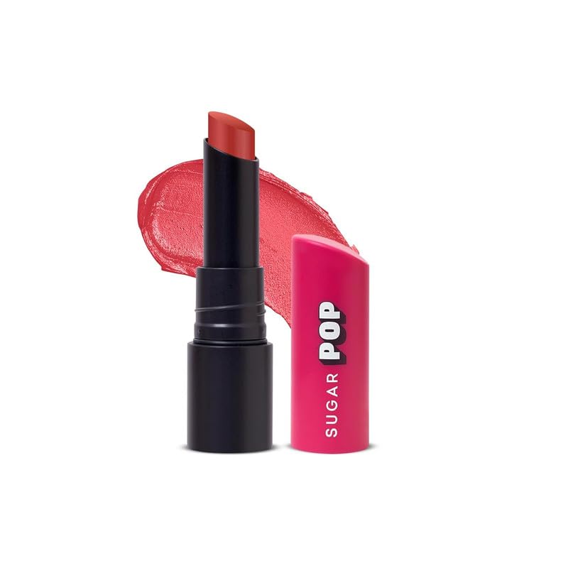 Image of SUGAR POP Ultrastay Transferproof Glossy Lipstick 03 Coral Delight - 4 Gms - Enriched With Vitamin E | Smooth Glide | Waterproof | Longlasting|Moisturizing Lipstick =