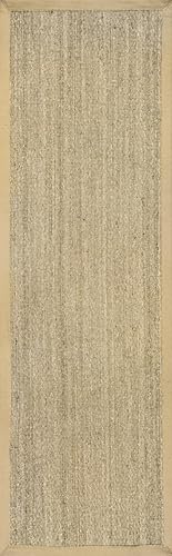 nuLOOM 2x12 Elijah Seagrass Area Rug, Beige, Solid Farmhouse Style, Cotton Bordered, Basketweave, Natural Fiber, For Bedroom, Dining Room, Living Room, Hallway, Office, Kitchen, Entryway - Image 3