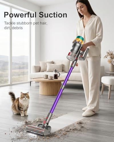 Image of Cordless Vacuum Cleaner, 55KPA 650W 70Mins Extra-Large Dust Cup Cordless Stick Vacuum, Rechargeable Vacuum Cleaner with Self-Standing, Vacuum Cleaners for Home, Hardwood Floor, Carpet, Pet Hair