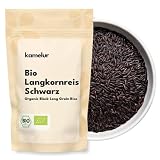 Kamelur Bio Langkornreis schwarz (1kg), schwarzer Vollkornreis Langkornreis BIO ohne Zusätze