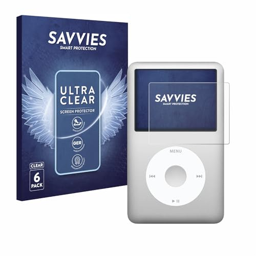 savvies Protector Pantalla para iPod classic Gen 5 7 6 Unidades   Película Ultra Transparente