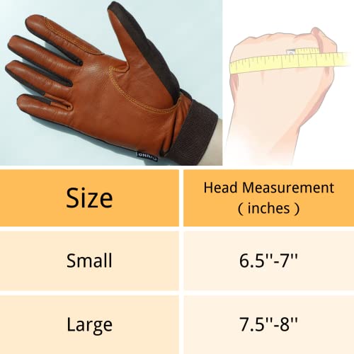 Onnas 100% Leather Equestrian Riding Gloves 100% Genuine Goatnappa Horse Riding Gloves Women Anti-Slip & Breathable Horseback Riding Gloves For Men, Brown, Small #TOP6