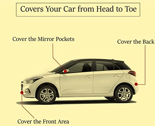 Image of Auto Hub Car Body Cover Compatible with Maruti Wagonr Model-2008-2018 with Mirror Pockets, Dustproof, Heat Resistant Car Cover, Grey with Mirror