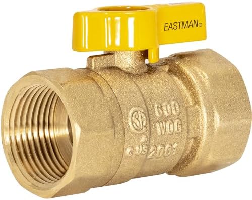 Eastman 1 Inch FIP Straight Gas Ball Valve with 1/4-Turn Handle, ...