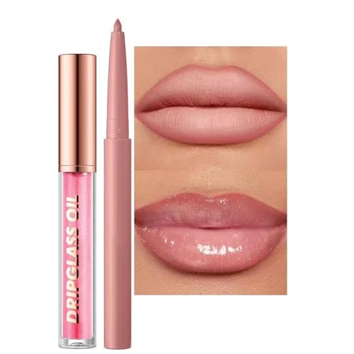 Hyesamyo Pink Lip Liner Waterproof Lip Liner and Gloss Set