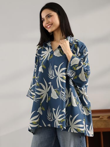 Image of Libas Printed Cotton A Line Kurti Suit