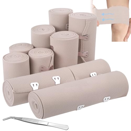 Kuvarix 10er Set elastische Bandagen in 4 Breiten (5/7,5/10/15 cm) – wiederverwendbar
