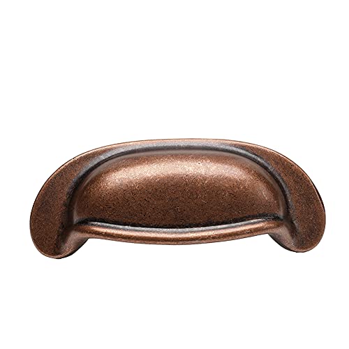 Harpoon Bin Cup Drawer Handles, Iron Kitchen Cabinet Pulls - 2-1/2 Inch 64Mm Pack Of 10, Antique Copper #TOP3