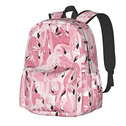 Sac à dos ordinateur portable 17 pouces rose flamants roses avec bretelles confortables d'école