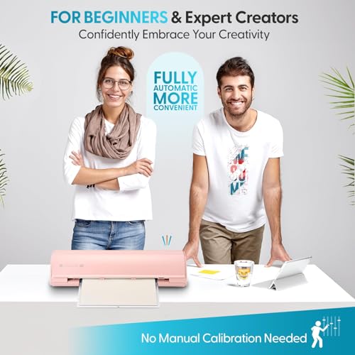 Image of Silhouette America Cameo 5 Alpha (α) Smart Cutting Machine, Matte Pink (Deluxe Bundle) - Includes Business Edition Software, 36 Vinyl Sheets, PixScan Mat, Tool Kit & 25 Free Designs