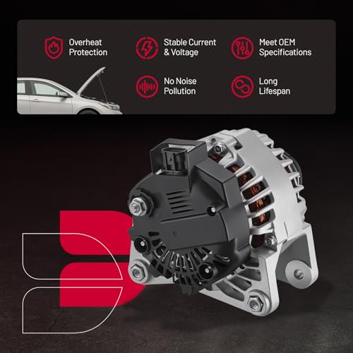 Image of BDFHYK Alternator 11673 Compatible with Nissan Sentra 2013 2014 2015 2016 2017 2018 2019 1.8L l4 12V 110Amp CW 6-Groove Clutch Pulley, Replace 11673N,11673,23100-3SH2B,231003SH2B,2611855B,FG12T039