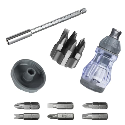 Tournevis À Cliquet Multifonctionnel Avec 12 Bit En Acier En Alliage Et Magazine De Versions Rapides Pour Un Assemblage De Meubles Faciles