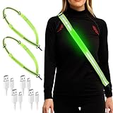 2pcs Lauflicht Joggen Mit Reflektoren Gürtel, Led Lauflampe, Reflektierende Gürtelschärpe Aufladbar Verstellbar Nacht Sicherheitslicht Laufgürtel Für Joggen Laufen Running Fahrradfahren Hundewandern