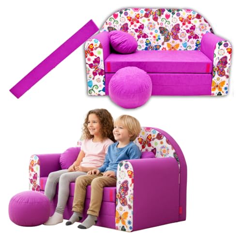 TUPPI Divano per bambini con funzione letto estraibile, 168x98 cm,