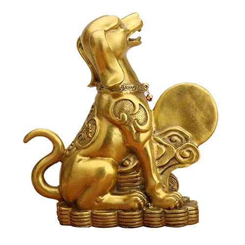 Statues de Chien du Zodiaque en Laiton Pur : Sculpture Feng Shui Artisanale