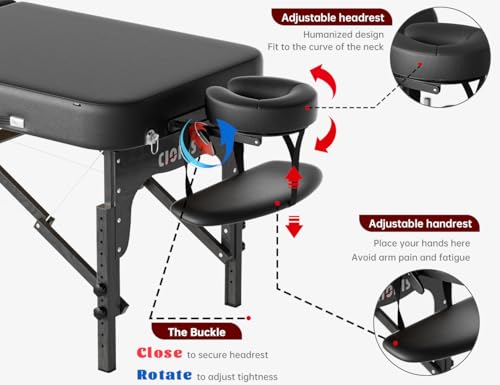 Image of CLORIS 84 inch Professional Massage Table 2 Section Portable Hold Up to 1100LBS