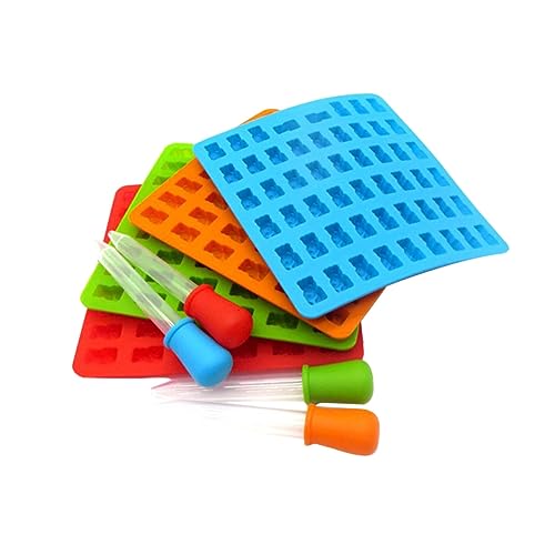 Moules silicone ours chocolat Mipcase avec 4 compte-gouttes pour bonbons