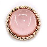 Craftisum 20 pcs Clear Glass Dome Pink Shimmer Layer Sewing Metal Shank Coat Buttons -25mm -1"
