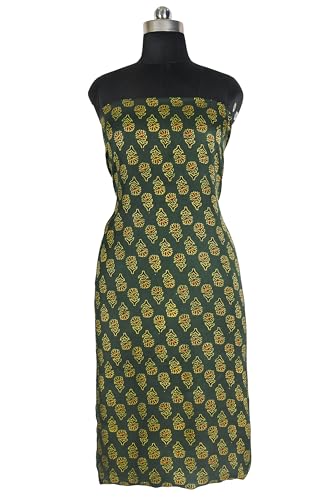 Image of Ethnics of Kutch Womens's Ajrakh Modal Silk Natural Dye Hand Block Print Unstitched Kurta Fabric