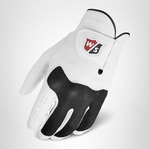 WILSON Men's Conform Golf Glove - Right Hand, White/Black, Large