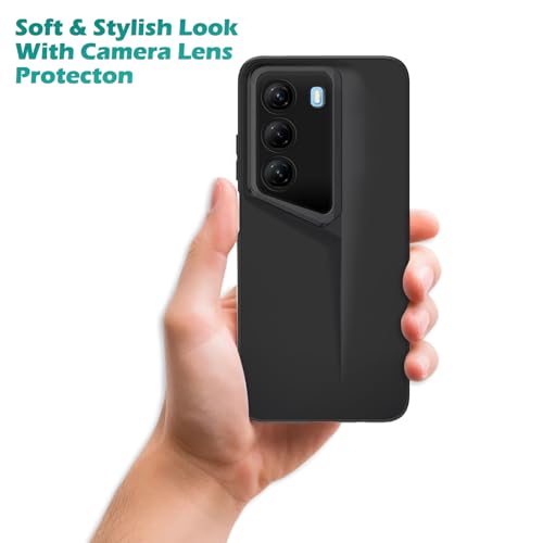 Image of Plus Rubber Ultra-Thin Blade Runner Series Matte Finished Camera Protection Soft Back Cover for Infinix Hot 50 5G - Black