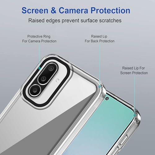 Image of amazon basics Back Case Cover for Samsung Galaxy M56 5G | Compatible for Samsung Galaxy M56 5G Back Cover | Case Cover with Camera Protection | (TPU + PC | Transparent)