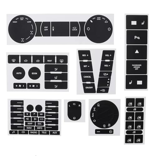Kit boutons noirs mats VW Touareg autocollants tableau de bord