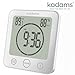 KADAMS Shower Clock Waterproof Bathroom Timer – Digital Wall Clock with Countdown, Magnetic Kitchen Clock with Temperature & Humidity, Suction Cup for Kids Shower Spa Sauna Cook Bath, White